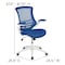 Flash Furniture Desk Chair Blue Mesh Mid-Back Desk Chair, Mesh, Blue Mesh/White Frame BL-X-5M-WH-BLUE-GG - alternate 8
