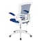 Flash Furniture Desk Chair Blue Mesh Mid-Back Desk Chair, Mesh, Blue Mesh/White Frame BL-X-5M-WH-BLUE-GG - alternate 9