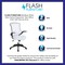 Flash Furniture Desk Chair White Mesh Mid-Back Desk Chair, Foam, Mesh, Metal, Plastic, Plywood, White Mesh BL-X-5M-WH-GG - alternate 8