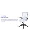 Flash Furniture Desk Chair White Mesh Mid-Back Desk Chair, Foam, Mesh, Metal, Plastic, Plywood, White Mesh BL-X-5M-WH-GG - alternate 9