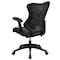 Flash Furniture Contemporary Chair Black High Back Exec Lea Chair, Adjustable Arms, 17-1/2" to 21-3/4" Height, Mesh BL-ZP-806-BK-LEA-GG - alternate 8