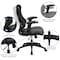 Flash Furniture Contemporary Chair Black High Back Exec Lea Chair, Adjustable Arms, 17-1/2" to 21-3/4" Height, Mesh BL-ZP-806-BK-LEA-GG - alternate 6
