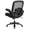 Flash Furniture Contemporary Office Chair, Black Back, 31-1/2 in W 28-1/2" L 47-1/2" H, Padded Flip-up BT-20180-LEA-GG - alternate 8