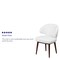 Flash Furniture Contemporary Side Reception Chair, White Back, 23-1/2 in W 24" L 33-3/4" H, Leather Seat BT-2-WH-GG - alternate 4