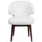 Flash Furniture Contemporary Side Reception Chair, White Back, 23-1/2 in W 24" L 33-3/4" H, Leather Seat BT-2-WH-GG - alternate 7