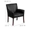 Flash Furniture Contemporary Executive Side Reception Chair, Black Seat, Wood Back, 26 1/2" W 23" L 35-1/4" H BT-353-BK-LEA-GG - alternate 4
