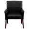Flash Furniture Contemporary Executive Side Reception Chair, Black Seat, Wood Back, 26 1/2" W 23" L 35-1/4" H BT-353-BK-LEA-GG - alternate 8