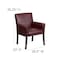 Flash Furniture Contemporary Executive Side Reception Chair, 26-1/2 in W 23" L 35-1/4" H, Padded Curved BT-353-BURG-GG - alternate 3