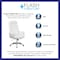 Flash Furniture Executive Chair Fixed Arms, 18-3/4" to 21-1/2" Height, Leather, White BT-444-WH-GG - alternate 5