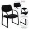 Flash Furniture Contemporary Executive Side Reception Chair, Black Back, 23 in W 20" L 34" H, Curved, Fabric Seat BT-508-BK-GG - alternate 3