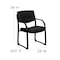 Flash Furniture Contemporary Executive Side Reception Chair, Black Seat, Black Back, 23" W 24-1/2" L 34" H, Curved BT-510-LEA-BK-GG - alternate 5