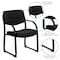 Flash Furniture Contemporary Executive Side Reception Chair, Black Seat, Black Back, 23" W 24-1/2" L 34" H, Curved BT-510-LEA-BK-GG - alternate 8