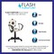 Flash Furniture Metal Task Chair, 17" to 21-1/2", Black and White BT-6177-SOC-A-GG - alternate 4