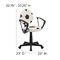 Flash Furniture Metal Task Chair, 17" to 21-1/2", Black and White BT-6177-SOC-A-GG - alternate 3