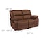 Flash Furniture Harmony Brown Microfiber Recliner Loveseat BT-70597-LS-BN-MIC-GG
