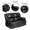 Flash Furniture Loveseat, 35" to 64" x 38", Upholstery Color: Black BT-70597-LS-GG - alternate 2