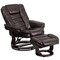 Flash Furniture Brown LeatherSoft Recliner & Ottoman w/ Wood Base BT-7818-BN-GG - alternate 10