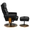 Flash Furniture Black LeatherSoft Recliner & Ottoman w/ Wood Base BT-7828-PILLOW-GG - alternate 6
