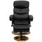 Flash Furniture Black LeatherSoft Recliner & Ottoman w/ Wood Base BT-7828-PILLOW-GG - alternate 4