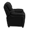 Flash Furniture Kids Recliner, 26" to 39" x 28", Upholstery Color: Black BT-7985-KID-BK-LEA-GG - alternate 9