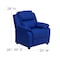 Flash Furniture Kids Recliner, 26" to 39" x 28", Upholstery Color: Blue, Frame Material: Hardwood, Plastic BT-7985-KID-BLUE-GG - alternate 4