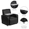 Flash Furniture Contemporary Guest Chair, Black Back, 41 in W 27" L 35" H, Raised Tablet, Leather Seat BT-8217-BK-GG - alternate 4