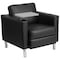 Flash Furniture Contemporary Guest Chair, Black Back, 32 in; Table Top: 13-3/4 in W 33" L 33" H, Leather Seat BT-8219-BK-GG - alternate 6