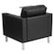 Flash Furniture Contemporary Guest Chair, Black Back, 32 in; Table Top: 13-3/4 in W 33" L 33" H, Leather Seat BT-8219-BK-GG - alternate 9