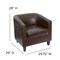 Flash Furniture Transitional Lounge Chair, Brown Back, 29-3/4 in W 29" L 28" H, Sloping, Leather Seat BT-873-BN-GG - alternate 8