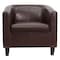 Flash Furniture Transitional Lounge Chair, Brown Back, 29-3/4 in W 29" L 28" H, Sloping, Leather Seat BT-873-BN-GG - alternate 5