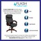 Flash Furniture Contemporary Chair Black High Back Exec Chair, Fixed Arms, 20-3/4" to 23" Height, Metal, Black BT-90171H-S-GG - alternate 4