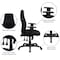 Flash Furniture Fabric Task Chair, 16-3/4" to 20-1/2", Adjustable Arms, Black BT-90297H-A-GG - alternate 5