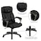 Flash Furniture Contemporary Chair Black High Back Exec Chair, Fixed Arms, 17-3/4" to 21" Height, Leather, Black BT-9875H-GG - alternate 3