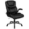 Flash Furniture Contemporary Chair Black High Back Exec Chair, Fixed Arms, 17-1/2" to 21" Height, Leather, Black BT-9896H-GG - alternate 7