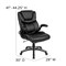 Flash Furniture Contemporary Chair Black High Back Exec Chair, Fixed Arms, 17-1/2" to 21" Height, Leather, Black BT-9896H-GG - alternate 2
