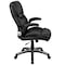 Flash Furniture Contemporary Chair Black High Back Exec Chair, Fixed Arms, 17-1/2" to 21" Height, Leather, Black BT-9896H-GG - alternate 10
