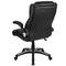 Flash Furniture Contemporary Chair Black High Back Exec Chair, Fixed Arms, 17-1/2" to 21" Height, Leather, Black BT-9896H-GG - alternate 3