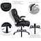 Flash Furniture Contemporary Chair Black High Back Exec Chair, Fixed Arms, 17-1/2" to 21" Height, Leather, Black BT-9896H-GG - alternate 5