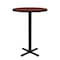 Correll Round Standing Height Cafe Bistro and Breakroom Pedestal Table, High Pressure Laminate Top, Cherry BXB24R-21 - alternate 3