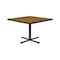 Correll Square Cafe Bistro and Breakroom Pedestal Table, High Pressure Laminate Top, Medium Oak BXT36S-06 - alternate 3