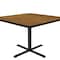 Correll Square Cafe Bistro and Breakroom Pedestal Table, High Pressure Laminate Top, Medium Oak BXT36S-06 - alternate 4