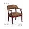 Flash Furniture Traditional Luxurious Conference Chair, Brown Back, 24 in W 27" L 31-1/2" H, Upholstered Straight B-Z100-BRN-GG - alternate 2