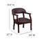 Flash Furniture Traditional Luxurious Conference Chair, Burgundy Seat, Wood Back, 24" W 27" L 31-1/2" H B-Z105-LF19-LEA-GG - alternate 8