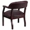 Flash Furniture Traditional Luxurious Conference Chair, Burgundy Seat, Wood Back, 24" W 27" L 31-1/2" H B-Z105-LF19-LEA-GG - alternate 3