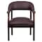 Flash Furniture Traditional Luxurious Conference Chair, Burgundy Seat, Wood Back, 24" W 27" L 31-1/2" H B-Z105-LF19-LEA-GG - alternate 7