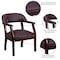 Flash Furniture Traditional Luxurious Conference Chair, Burgundy Seat, Wood Back, 24" W 27" L 31-1/2" H B-Z105-LF19-LEA-GG - alternate 5
