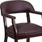 Flash Furniture Traditional Luxurious Conference Chair, Burgundy Seat, Wood Back, 24" W 27" L 31-1/2" H B-Z105-LF19-LEA-GG - alternate 4