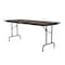 Correll Rectangle Commerical Folding Utility Table, 24" W, 96" L, 29" H, Melamine Laminate Top, Walnut CF2496M-01 - alternate 6