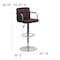 Flash Furniture Brown Quilted Vinyl Barstool, Adj Height, Frame Material: Metal CH-102029-BRN-GG - alternate 6