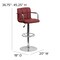Flash Furniture Burgundy Quilted Barstool, Adj Height CH-102029-BURG-GG - alternate 5